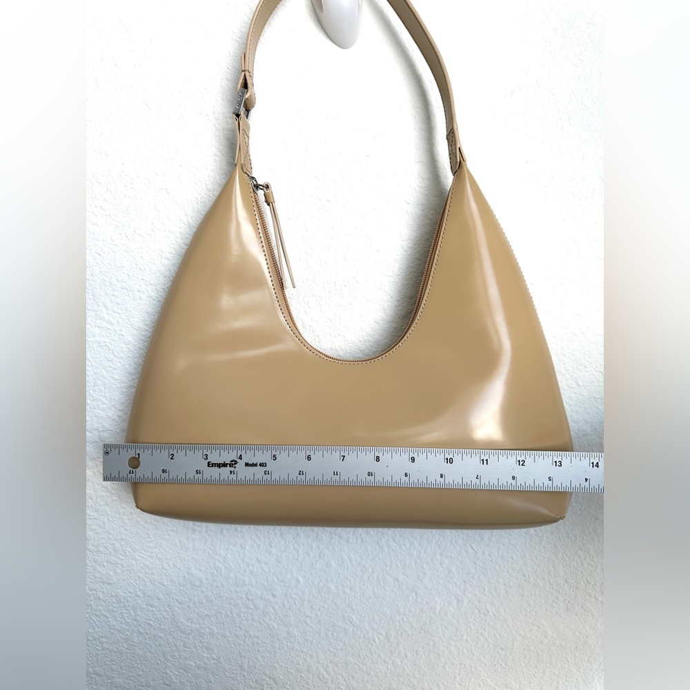 BY FAR Amber Kraft Beige Nude Semi-patent Leather Shoulder‎ Bag Purse NWOT - Picture 9 of 17